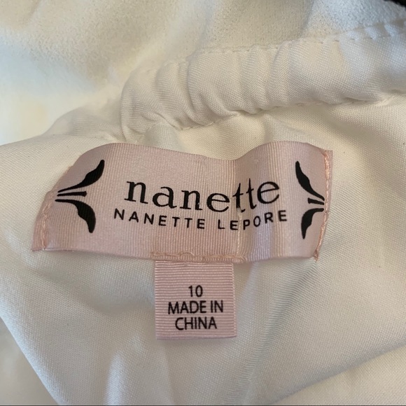 Nanette Lepore White One Shoulder Black Lace Dress - Picture 7 of 11